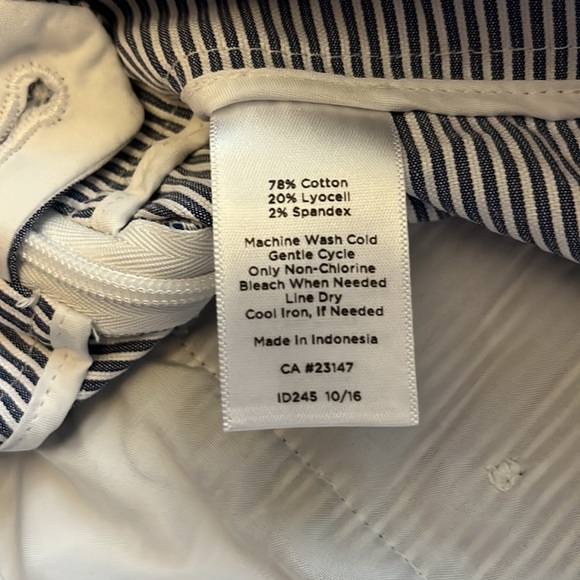 Talbots Chatham ankle pant blue and white size 10 - Picture 6 of 6